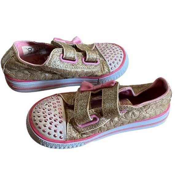 Skechers Kids Twinkle Toes Shuffles Sweet Steps Light-Up Sneaker Size 10 - Picture 4 of 7